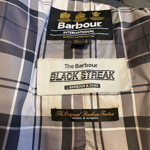 Barbour Black Wool Motorcycle Coat with Zipper Accents - Picture 11 of 14